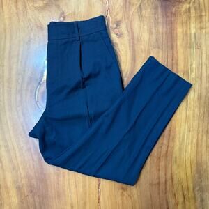 Vince Women's Pants M Business Navy Blue Pleated High Rise Career Viscose UU15
